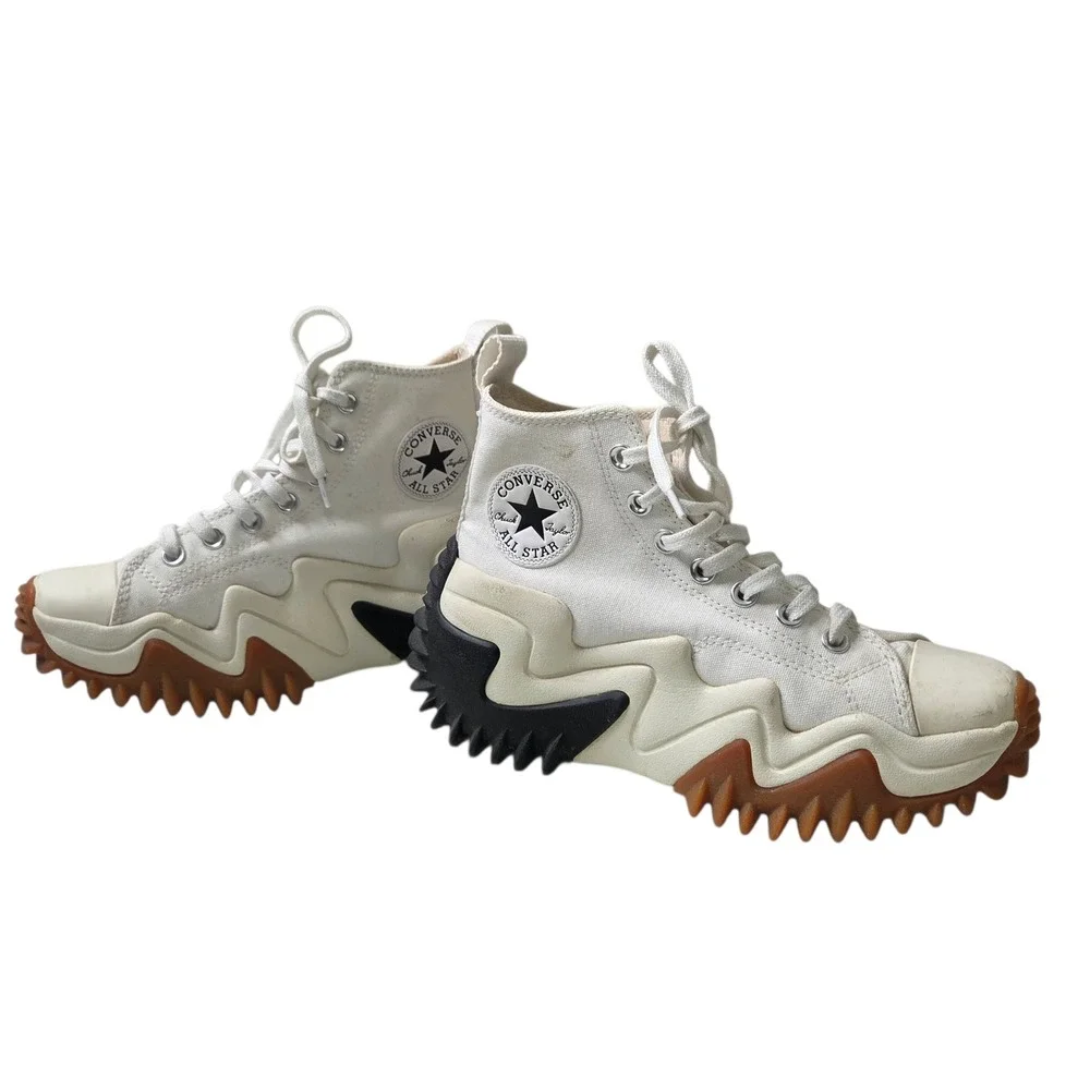 Converse Unisex White Canvas Run Star Motion High Top Platform Sneakers SZ 7 W